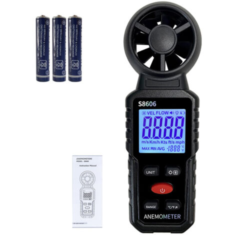 This 3‑in‑1 Portable Digital Anemometer Measures Wind Speed, Wind Force and Wind Temperature, Suitable for Air Conditioning, Navigation and Fishing