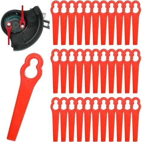 100 Replacement Plastic Blades, Plastic Lawn Mower Blades for Garden and Lawn Mower (Red) (1/5)