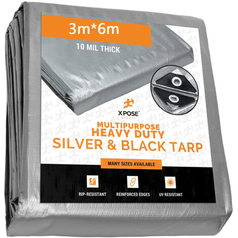 Heavy-duty 10' x 20' waterproof tarps, extra thick 10 mil, shade sail, outdoor tarp with reinforced grommets for roofing (1/5)