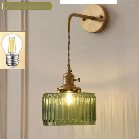 Vintage Wall Sconce E27 with 100 cm Pull Chain, Warm White Light, Decorative Wall Lamp Ideal for Bedside and Living Room (Bulb Included) (1/5)