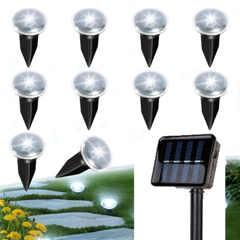 Outdoor Solar Stake Lights – 3.8m, 10 LEDs – Solar Garden String Lights, Pathway Lighting – IP65 Waterproof (6500K) (1/5)
