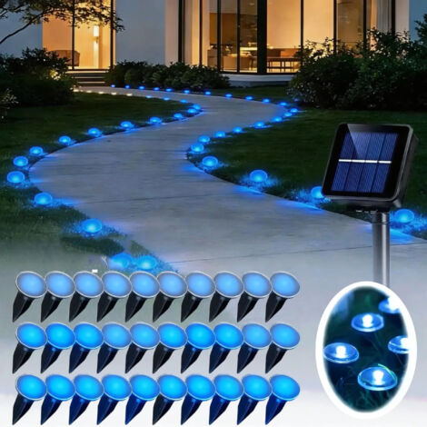 9.8 m Solar LED Garden Lights, 40 LEDs, Outdoor Decorative Lighting for Walkways, IP65 Waterproof, Ideal for Garden Decoration – Blue