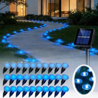9.8 m Solar LED Garden Lights, 40 LEDs, Outdoor Decorative Lighting for Walkways, IP65 Waterproof, Ideal for Garden Decoration – Blue