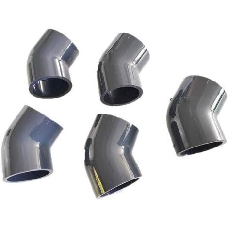 Lot de 5 Coudes PVC Pression 45° F/F 50mm / 50mm intérieur PN16 / Piscine et arrosage / Femelle / Femelle