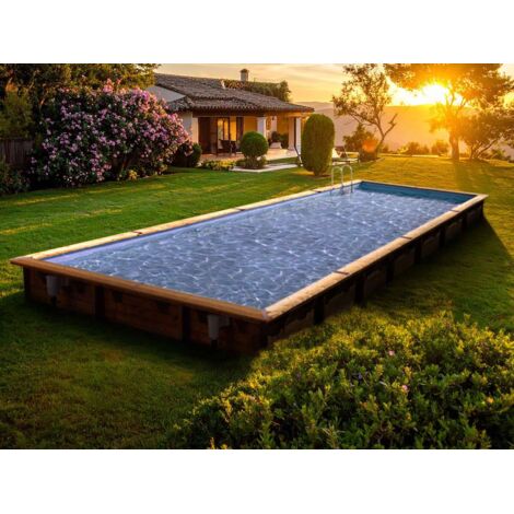 Ubbink – Piscine hors sol rectangulaire 500x1100cm – Hauteur 1,4m – Volume 66,2m³ – Liner bleu adriatique – Système filtration à sable 13m³/h (1/5)