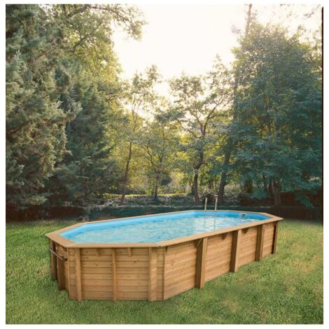 Ubbink – Piscine hors sol octogonale 470x860x130cm – En pin traité contre insectes – Liner gris 75/100 – Volume 34,5m³ – Installation rapide (1/5)