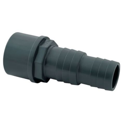 Raccord cannelé PVC pression à coller M Ø50-38/32 – Résistant à la pression pour circuit de filtration – Raccord d'évacuation PVC