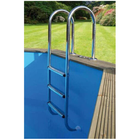 Ubbink – Échelle inox pour piscine – Acier inoxydable – Accès sécurisé pour piscines hors sol et enterrées – Dimensions optimales pour installation facile