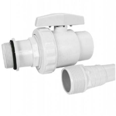 Ubbink – Vanne 1/4 de tour pour skimmer de piscine – Compatible bouches larges et étroites – Filetage de sortie 1 1/2 pouce