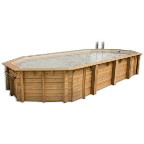 Ubbink – Piscine hors sol octogonale 400x750x130cm – Liner beige – Volume 26,5m³ – Surface de nage 22,5m² – Filtration à sable 9m³/h