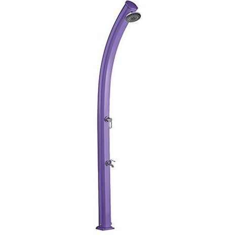 Douche solaire aluminium Formidra JOLLY CURVED mitigeur + rince-pieds violet