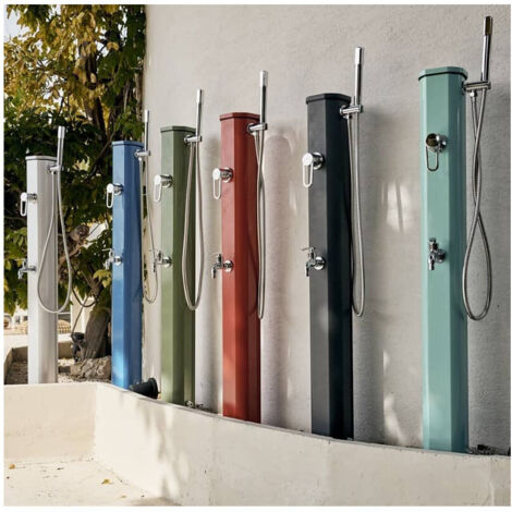 Formidra – Douche solaire aluminium 20L – Mitigeur anthracite – Installation facile sur sol stable – Écologique avec chauffage solaire - GO 20 L