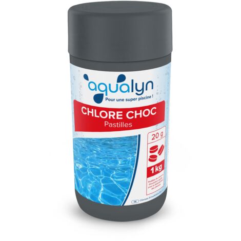 Chlore choc pastilles 20 g pot 1 Kg Aqualyn