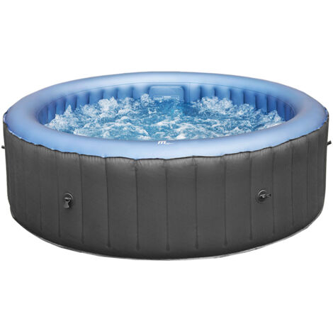 Mspa – Spa gonflable rond 8 places – Ø224 x H 70 cm – 1500 W – Jets d'air contrôlables – Système UVC sanitizer – Couleur anthracite (1/6)