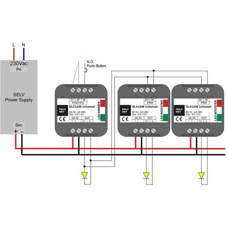 ZK20 Amplificatore di segnale DC12‐24V 24A RGBW Circuo di usca a 4 ZK20 Amplificatore di segnale DC12‐24V 24A RGBW Circuo di usca a 4