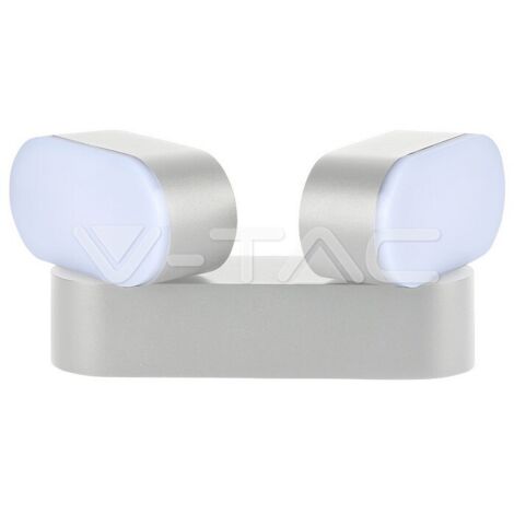 V-TAC VT-814 Applique murale LED 12W blanc chaud 3000K corps rotatif aluminium blanc IP65 - SKU 8292