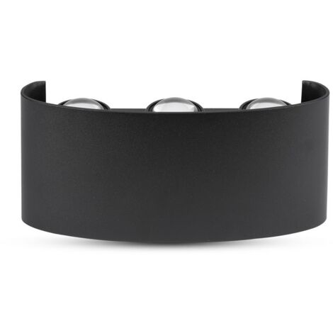 Applique LED semi-ovale - Bridgelux - Noir - IP54 - 6W - 540 Lumens - 3000K