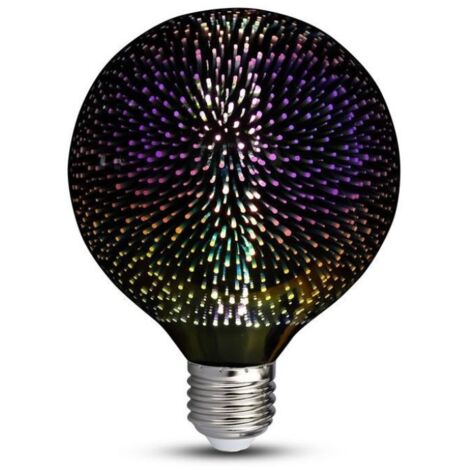 V-TAC VT-2223 Ampoule globe 3W smd E27 G125 blanc chaud 3000K verre chromé effet de lumière 3D - SKU 2706 (1/5)