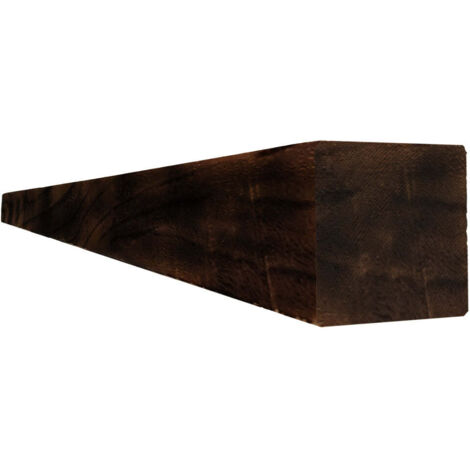 Poutres en sapin 10 × 10 cm x 2 mètres – Traitement Yakisugi – Style : DARK CARBON full burn