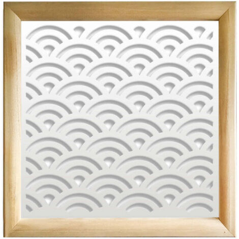 SUNNY - Modules décoratifs en bois et PVC - Couleur : blanc - Dimension : 48x48 cm