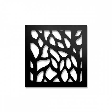 FOGLIE - Panneau PVC ajouré épaisseur 1 cm - Brise-soleil - Dimension : 73x73 cm - Couleur : noir