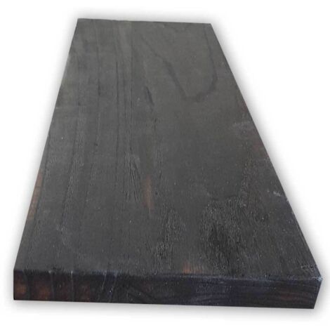 Tavola en BOIS CountryWood – trattato con metodo Yakisugi - Dimension : 5x203x2 cm - Stile: DARK CARBON full burn