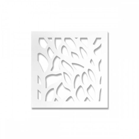 FOGLIE - Panneau PVC ajouré épaisseur 1 cm - Brise-soleil - Couleur : blanc - Dimension : 73x73 cm