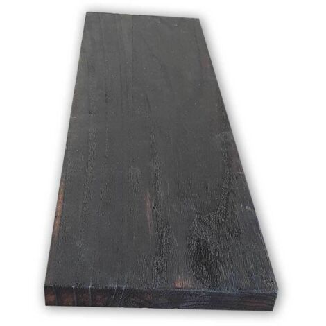 Tavola en BOIS CountryWood – trattato con metodo Yakisugi - Dimension : 10x203x2 cm - Stile: DARK CARBON full burn