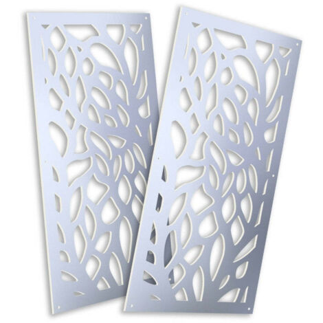 FOGLIE - Panneau PVC ajouré épaisseur 1 cm - Brise-soleil - Couleur : blanc - Dimension : 73x148 cm