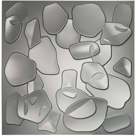 CORAL SEA grigio-metal-opaco - Panneau mural en PVC à relief 3D - 50x50 cm - 1 pc