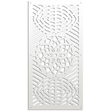 ABBEY ROSE - Panneau ajouré en PVC - Brise-soleil - Dimension : 47x94 cm - Couleur : blanc