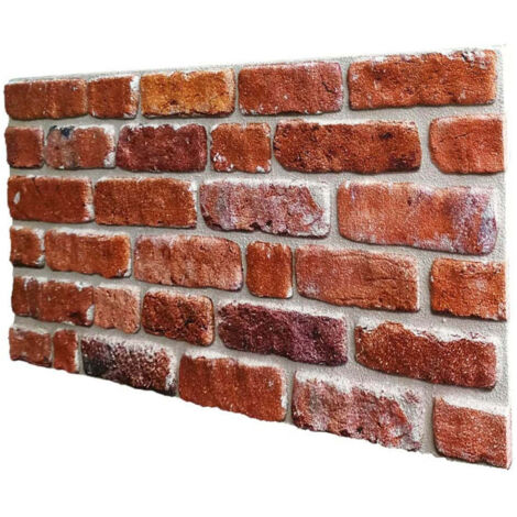 Boîte retail de 10 panneaux (5 MQ) - FOCOLARE - panneau imitation brique en EPS résiné Dimension 100x50 cm épaisseur 2 cm