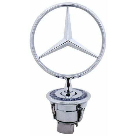 Tuserxln – Insigne de capot Mercedes Benz 44mm – Badge de remplacement pour W124 W202 W203 W208 W210 – Installation facile et durable