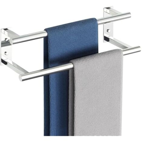 Porte Serviette Salle de Bain, Longueur 40 CM, Barres Porte-Serviettes Support Mural, en Acier Inoxydable, Porte Serviette de Bain Antirouille et Durable, Chrome (1/5)