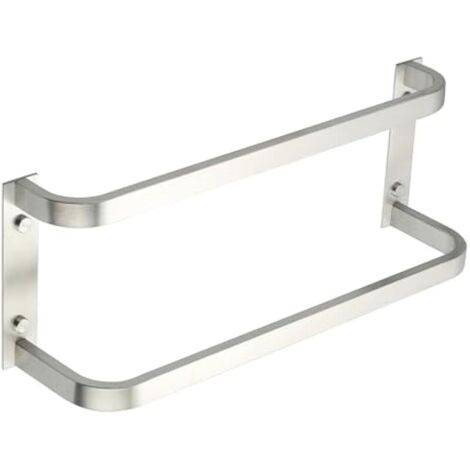 Porte-Serviettes Mural à 2 Niveaux, Barre Porte Serviette, Longueur 40 CM, en Acier Inoxydable SUS304 pour Cuisine et Salle de Bain, Finition Brossé (1/5)