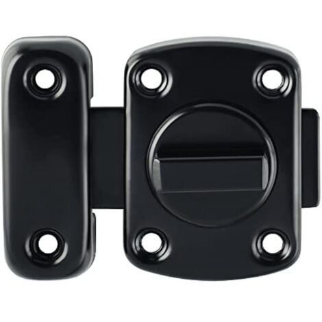 Verrou de Porte Bouton/Cylindre, en Acier Inoxydable SUS304, Verrou de sécurité pour porte, avec Protection Anti Arrachement, en Acier Inoxydable, Loquet Verrou de Porte de Salle de Bain, Noir (1/5)