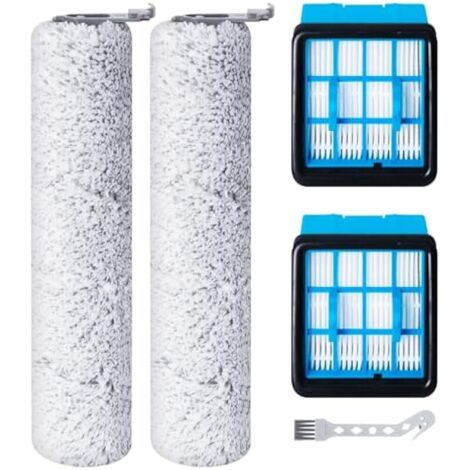 Rouleau de brosse de rechange et filtre HEPA pour BISSELL CrossWave OmniForce (3912N) & OmniFind Aspirateur Balai Sans Fil, 2 rouleaux de brosse + 2 filtres HEPA + 1 brosse de nettoyage (1/5)