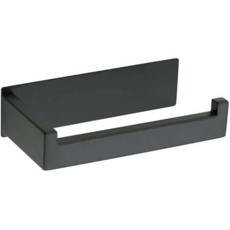 Porte Papier Toilette sans Percage Noir, Fixation Adhésive, Pose Verticale et Horizontale, en Acier Inoxydable SUS 304, Support Papier Toilette Adhesif pour Salle de Bain, Noir (1/5)