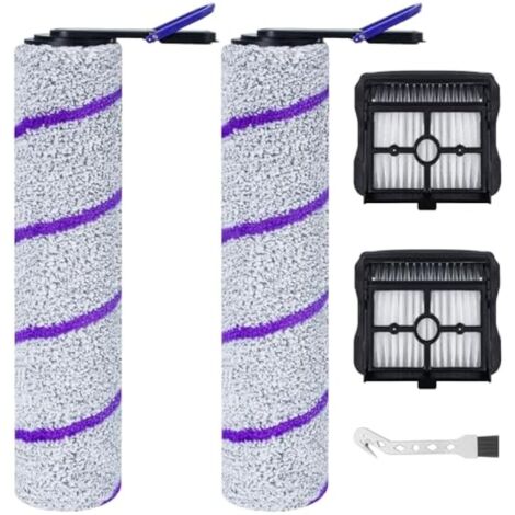 Rouleau de brosse de rechange et Filtre HEPA pour Rowenta X-Clean 10 / NARWAL S20 Pro Aspirateur Laveur, 2 rouleaux de brosse + 2 filtres HEPA + 1 brosse de nettoyage (1/5)