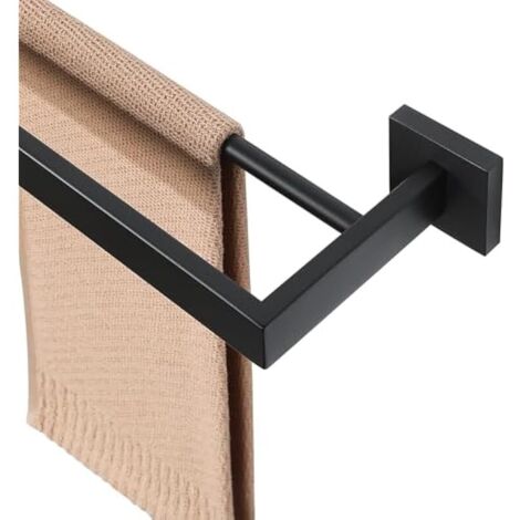 Porte Serviette Mural, 60 CM, en Acier Inoxydable 304, Barre Porte Serviette Cuisine Pratique et Durable, Agréable Support Serviette Salle de Bain, Noir (1/5)
