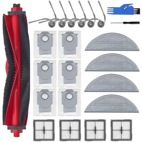 Lot de 21 Accessoires pour Roborock Q10 S5+, pour Roborock Q10 S5 Aspirateur robot, 1 Brosse Principale, 4 Filtres Hepa, 4 Lingettes, 6 sacs à Poussière, 6 Brosses Latérales. Pour Roborock Q10 S5+ (1/5)