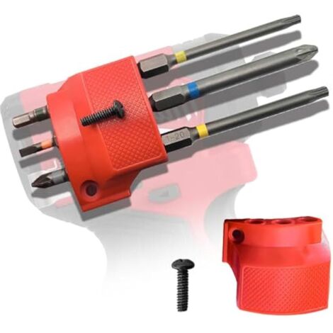Porte-embout magnétique pour visseuse à percussion Milwaukee M12 GEN3 et perceuse, porte-outils robuste, rouge – Accessoire sûr et pratique pour un changement rapide d'embout (1/5)
