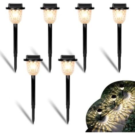 Lampe Solaire Extérieur, Lot de 6 Spot Solaire Extérieur Étanche IP55 avec 2 Modes pour Chemins Jardin Pelouse Terrasse Allée Cour Piscine (1/5)