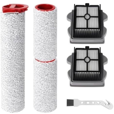 Rouleau à Brosse et Filtre Kit d'accessoires pour Roborock Dyad Pro/Dyad Pro Combo Aspirateur Laveur sans Fil (3 rouleau à brosse, 2 filtres, 1 brosse de nettoyage) (1/5)