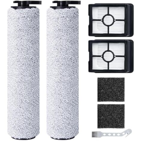 Rouleau de brosse de rechange et filtre HEPA pour BISSELL CrossWave HF3 Aspirateur Balai Laveur Sans Fil (3598N), 2 rouleaux de brosse + 2 filtres HEPA + 2 éponges filtrantes + 1 brosse de nettoyage (1/4)