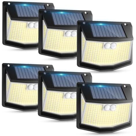 Lampe Solaire Exterieur Détecteur Mouvement: 248 LED Lumiere Solaire Extérieur avec Détecteur de Mouvement 3 Modes 270° Eclairage IP65 Etanche Spot Exterieur Mural Applique pour Jardin Garage 6 Paquet (1/5)