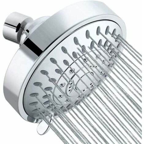 Serbia – Pommeau de douche haute pression 4 pouces – Anti-calcaire chromé – Jet doux et réglable – Économie d'eau – Installation facile