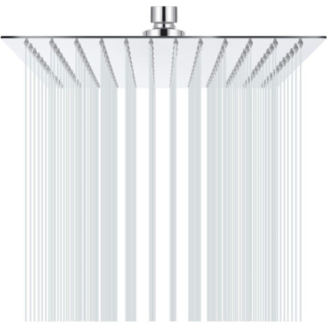 Ouylaf – Pommeau de douche carré 30x30 cm – Acier inoxydable – Inclinable à 30° – Haute pression économe en eau – Compatible avec flexibles standards