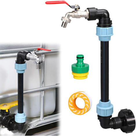 Ouylaf – Robinet de cuve de récupération d'eau 3/4 pouce – Laiton et PE – Connecteur IBC pour arrosage rapide – Étanchéité garantie