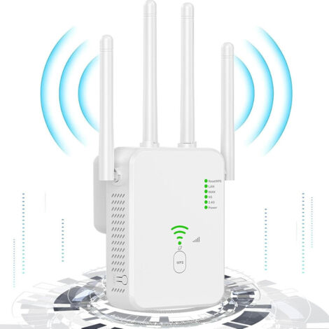 Ouylaf – Répéteur WiFi 1200Mbps – Amplificateur double bande 5GHz/2.4GHz – Port Gigabit Ethernet – Couverture jusqu'à 50 mètres